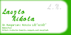 laszlo nikola business card